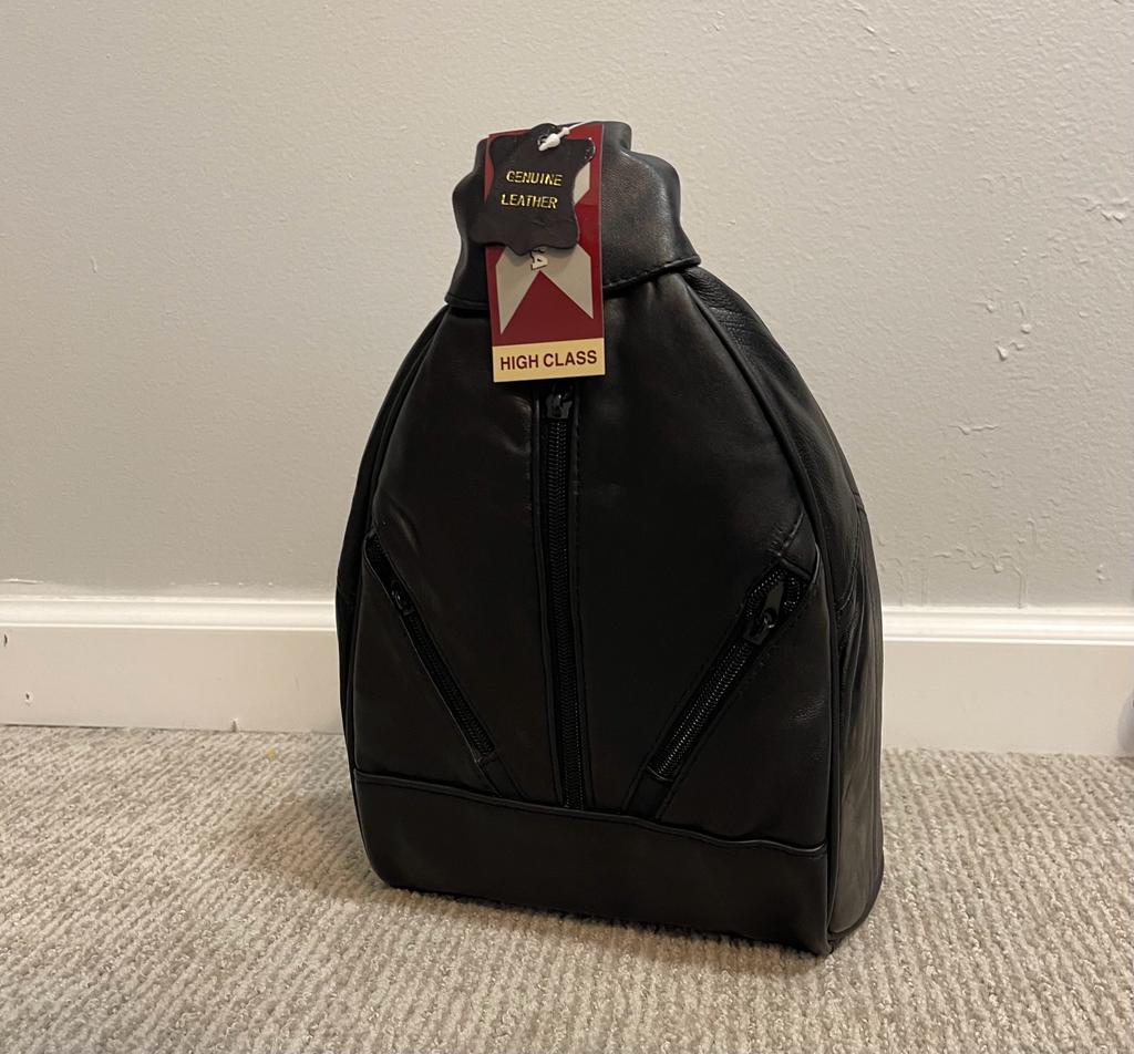 MCB4023 - Black Leather Back Pack